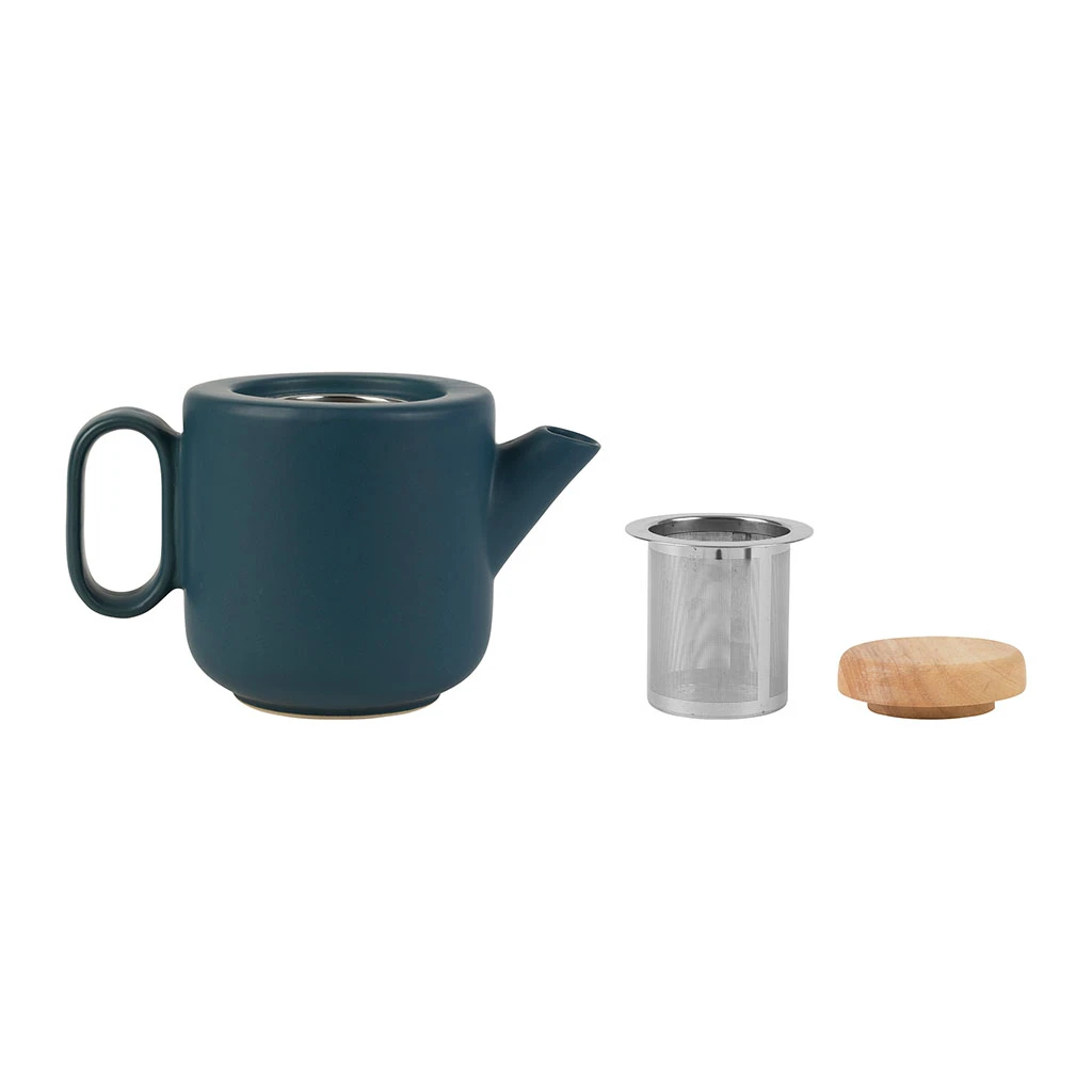 SEMA DESIGN Théière En Grès Bleu Mat Avec Filtre - Baltika – Image 2