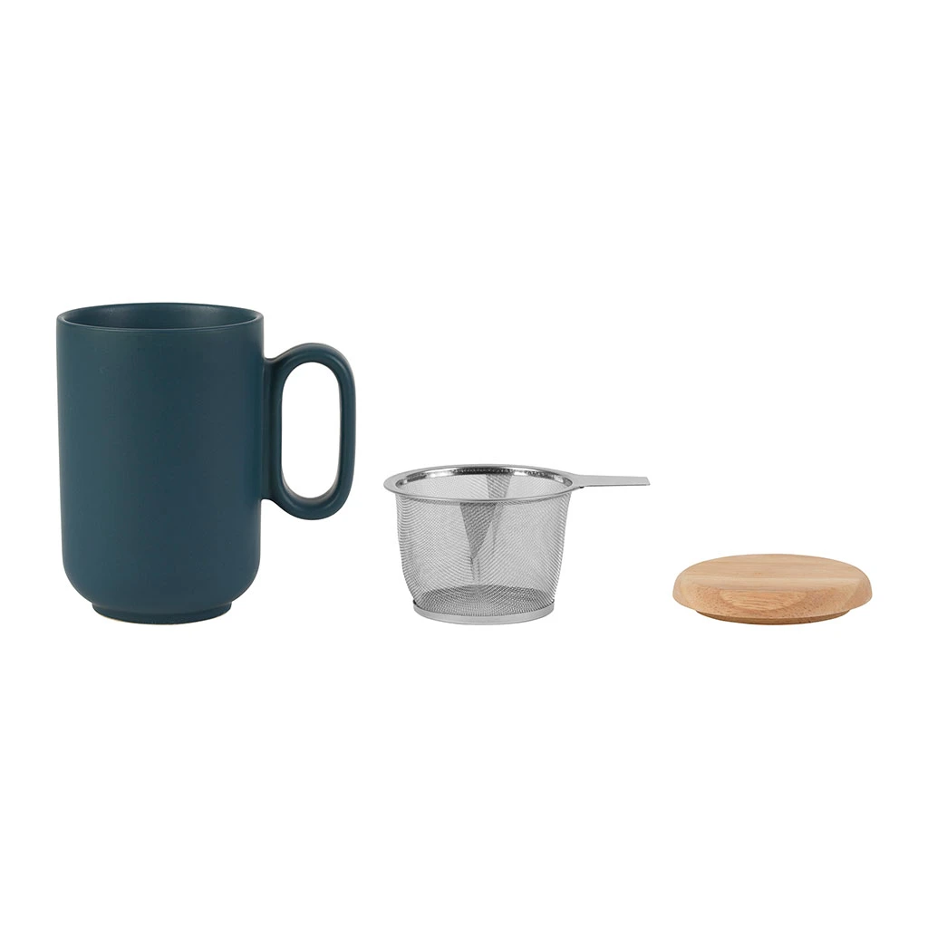 SEMA DESIGN Tisanière En Grès Avec Filtre Bleu Mat - Baltika – Image 2