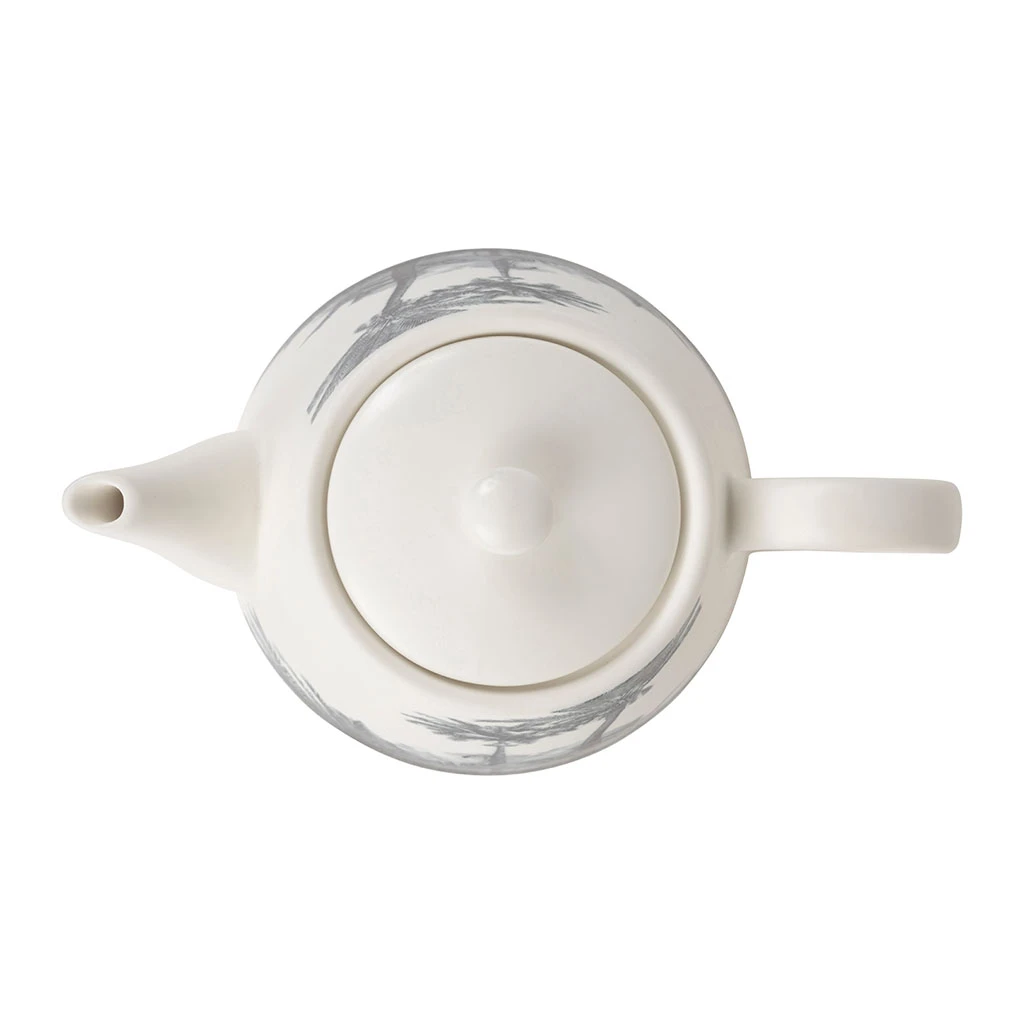 SEMA DESIGN Theiere Papaye Du Brazi Blanc Et Gris 85cl En Porcelaine – Image 3