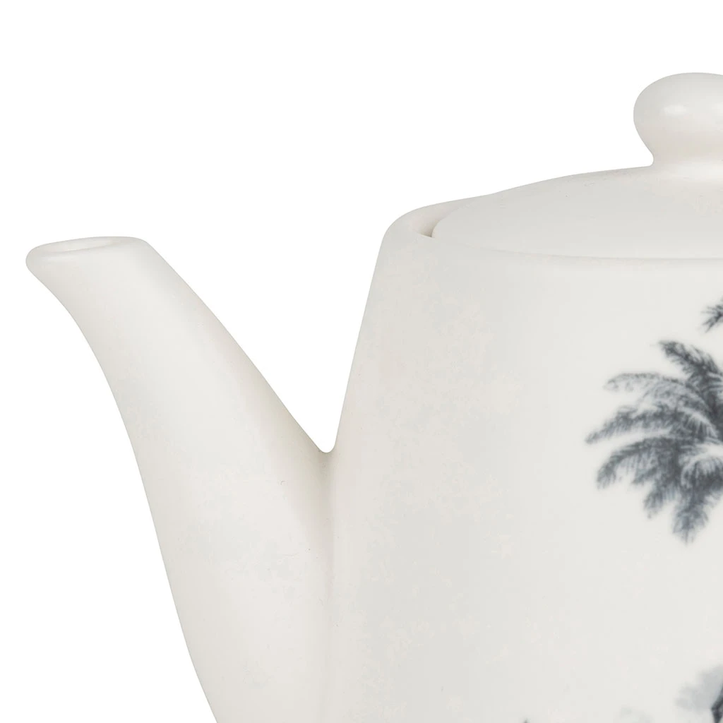 SEMA DESIGN Theiere Papaye Du Brazi Blanc Et Gris 85cl En Porcelaine – Image 4