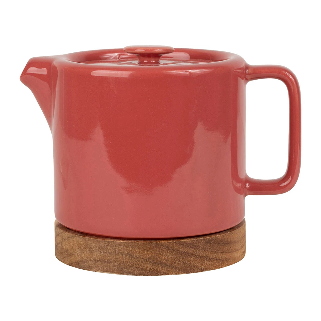 SEMA DESIGN Théière En Grès Framboise Et Banbou Avec Filtre - Nordika