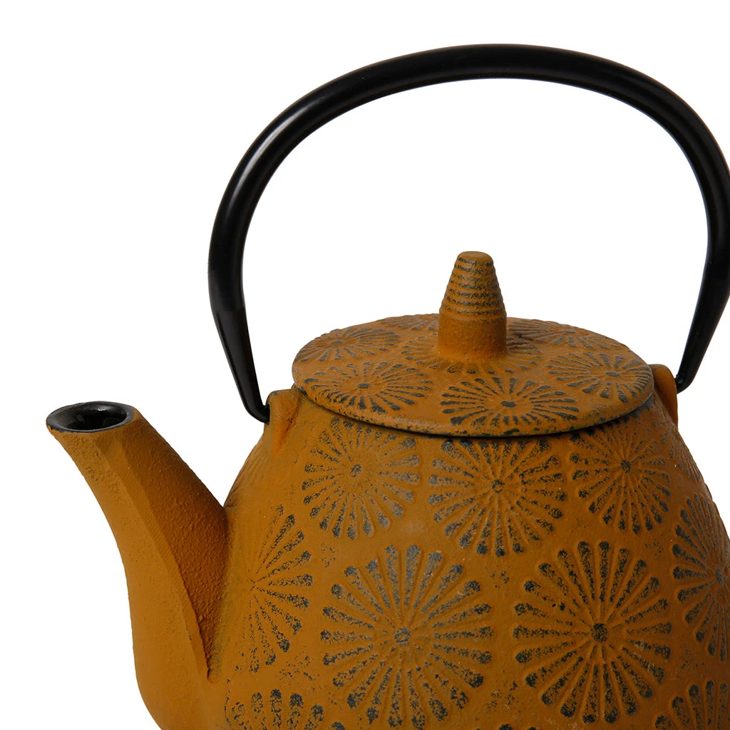 SEMA DESIGN Théière En Fonte Jaune Et Noir - Lotus – Image 3