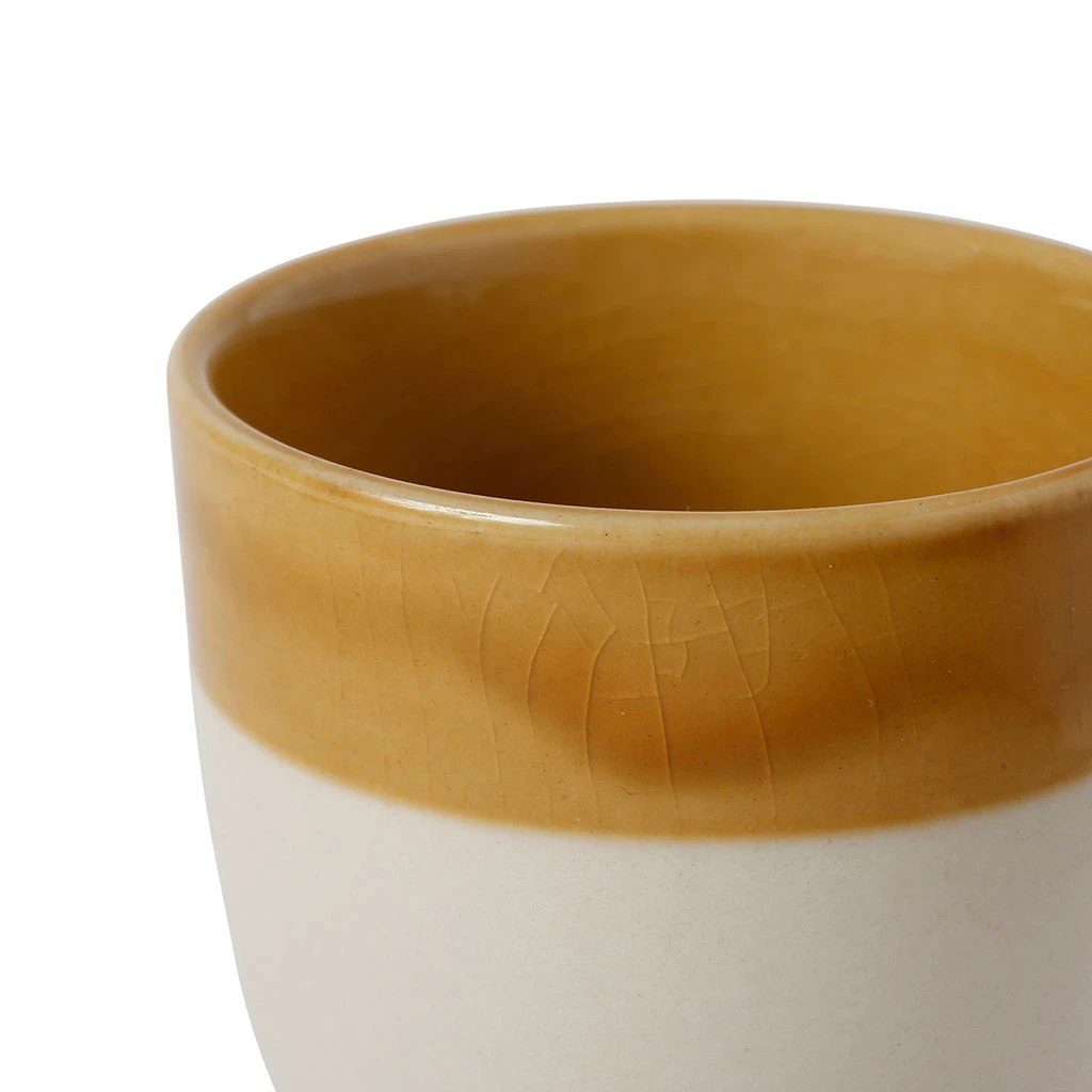 SEMA DESIGN Gobelet En Grès Moutarde Et Blanc - Crakel – Image 2