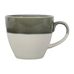 SEMA DESIGN Tasse En Grès Vert De Gris Et Blanc - Crakel