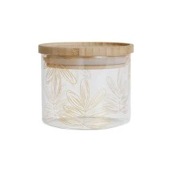 SEMA DESIGN Pot Flaural Doré En Verre Avec Couvercle En Bambou D9.5Xh7.5cm (petit Modèle)