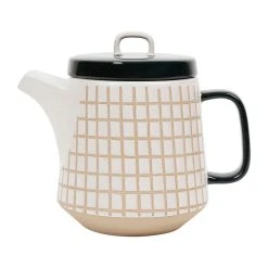 SEMA DESIGN Theiere En Grès Banc Et Beige - Courba