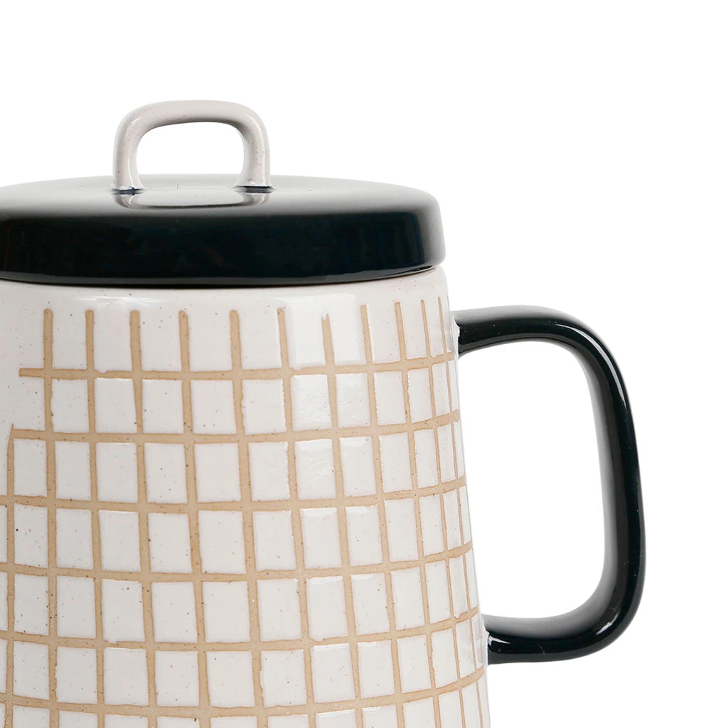 SEMA DESIGN Theiere En Grès Banc Et Beige - Courba – Image 4