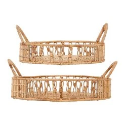 SEMA DESIGN Lot De 2 Plateaux En Rotin Naturem - Flora Gipsy