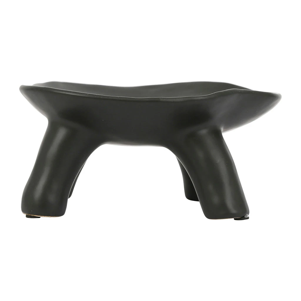 SEMA DESIGN Plateau Sur Pied En Grès Noir - Face – Image 3