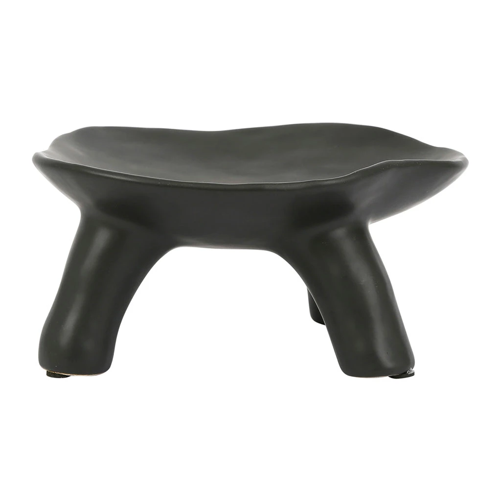 SEMA DESIGN Plateau Sur Pied En Grès Noir - Face – Image 4