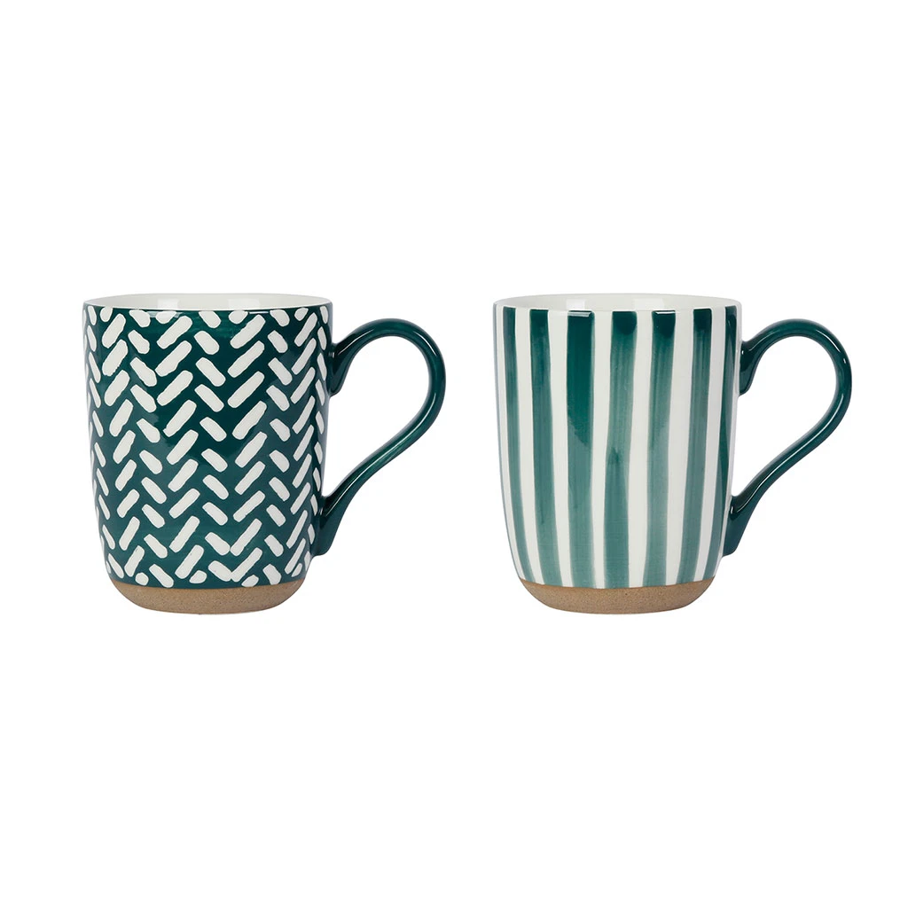 SEMA DESIGN Lot De 2 Mugs En Grès émeraude - Indired