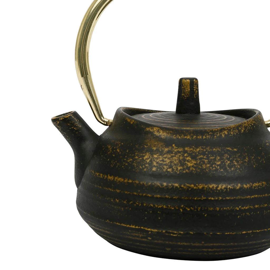 SEMA DESIGN Theiere En Fonte Emaillée Noir Et Or - Horizon – Image 2