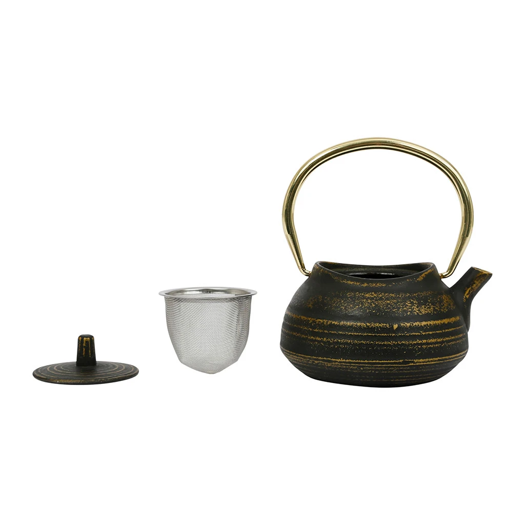 SEMA DESIGN Theiere En Fonte Emaillée Noir Et Or - Horizon – Image 5