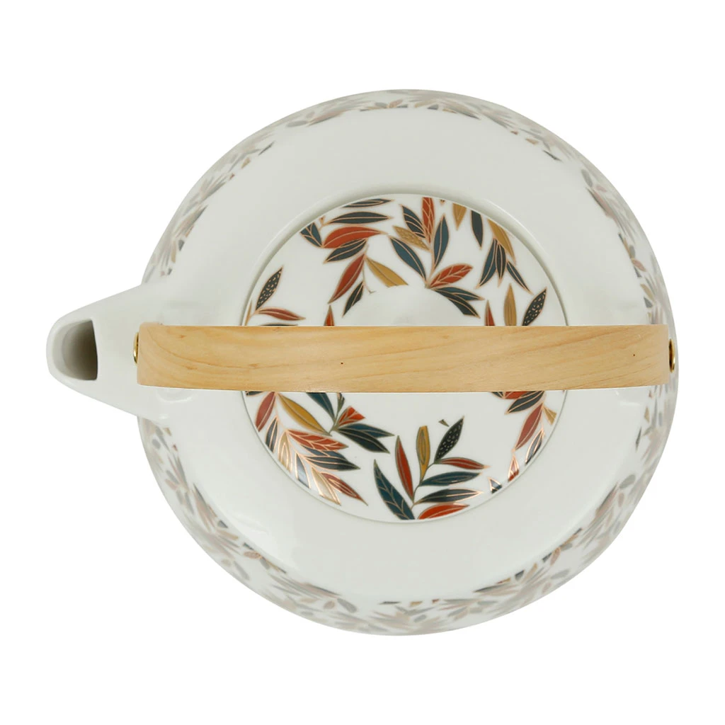 SEMA DESIGN Theiere En Porcelaine Blanc Et Feuille - Exaltation – Image 2