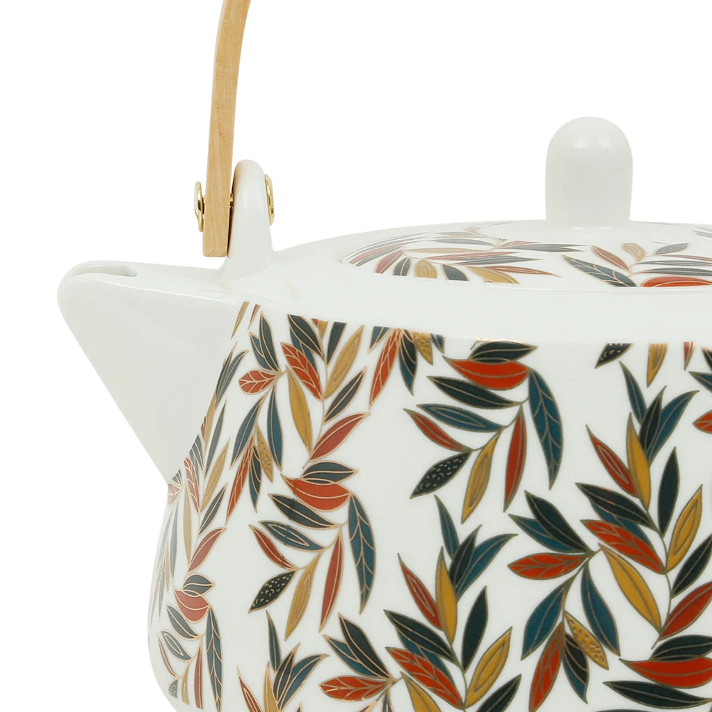 SEMA DESIGN Theiere En Porcelaine Blanc Et Feuille - Exaltation – Image 3