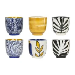 SEMA DESIGN Gobelets (x6) Arty Folk Bleu 15cl En Gres