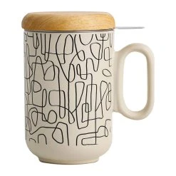 SEMA DESIGN Tisaniere En Grès Avec Filtre Blanc Cassé -ligne