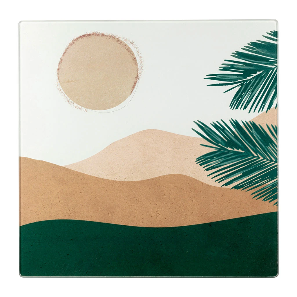 SEMA DESIGN Planche à Découper Sunset Terracotta En Verre - Sweet Leaves