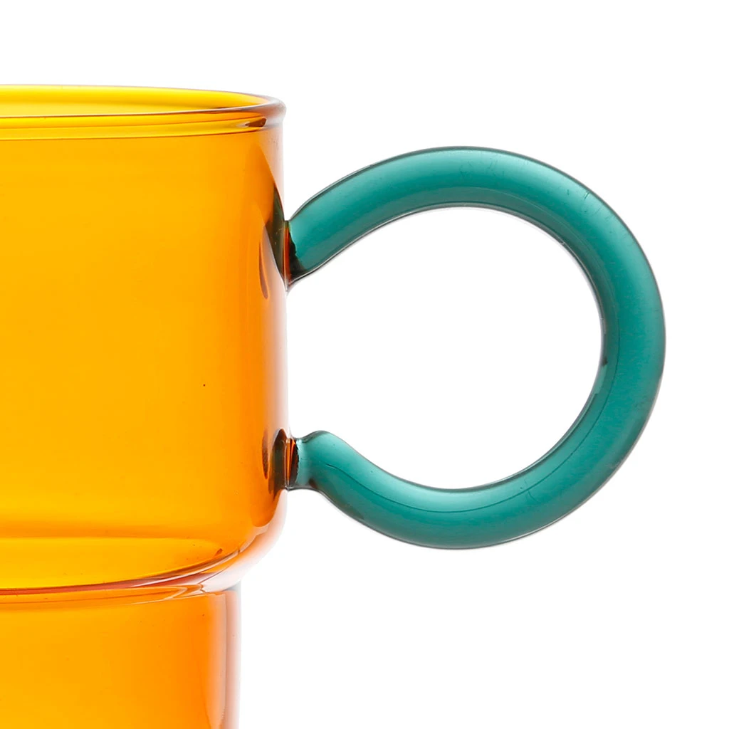 SEMA DESIGN Tasse à Thé En Verre Ambre Et émeraude 33cl - Belle Vie – Image 2