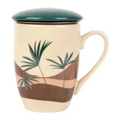 SEMA DESIGN Tisanière Terracotta Et Vert En Porcelaine Avec Filtre 37.5cl - Sweet Leaves