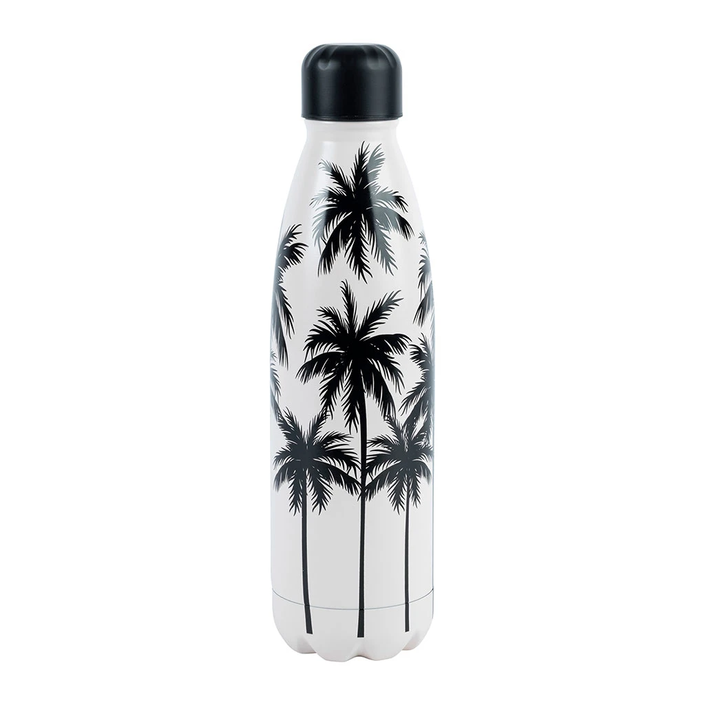 SEMA DESIGN Gourde Isotherme Palmier écru Et Noir 50cl En Inox - Palmea