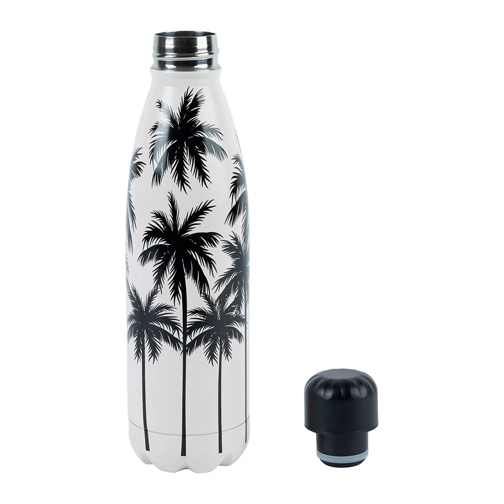 SEMA DESIGN Gourde Isotherme Palmier écru Et Noir 50cl En Inox - Palmea – Image 3