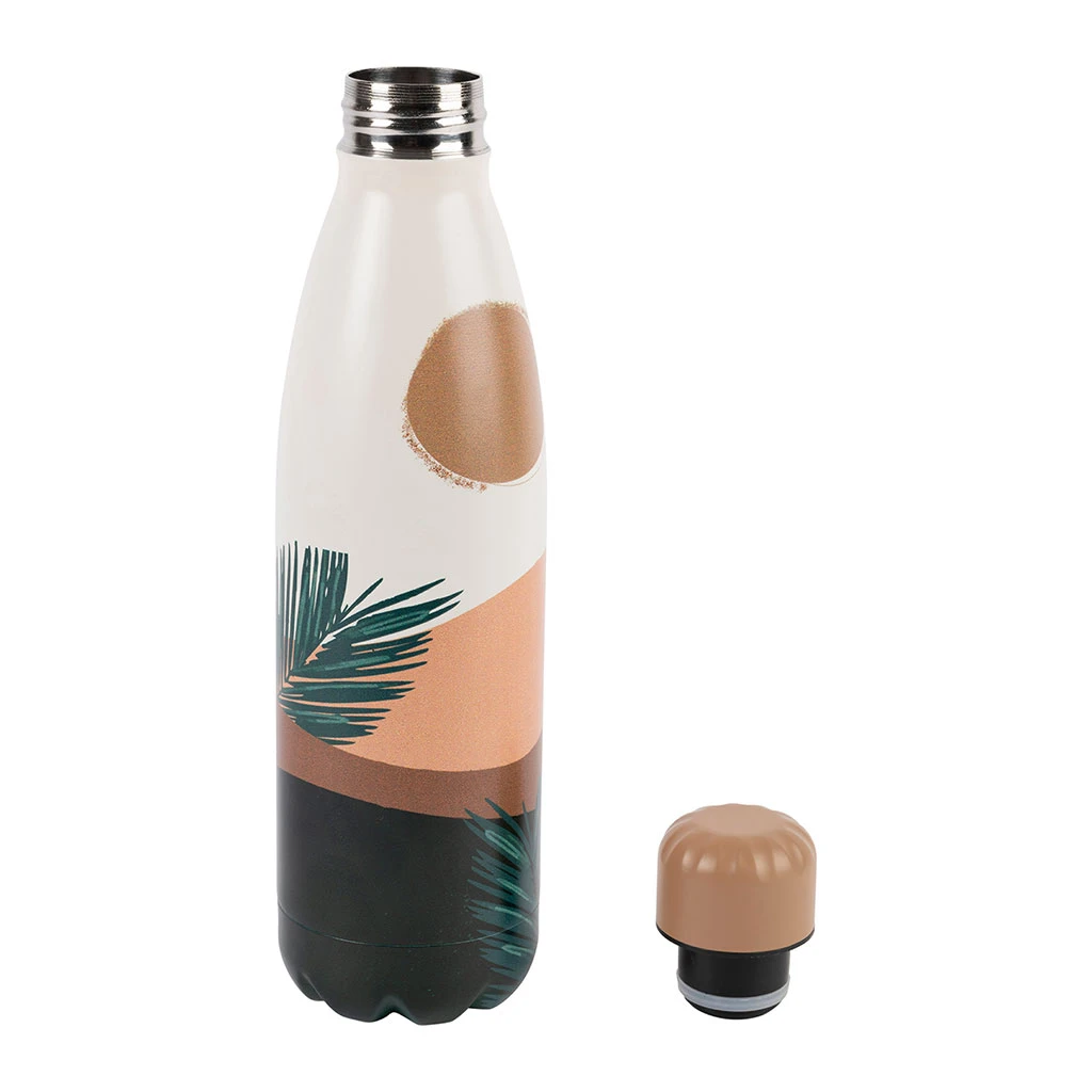 SEMA DESIGN Gourde Isotherme Sunset Terracotta Et Vert 50cl En Inox - Sweet Leaves – Image 3