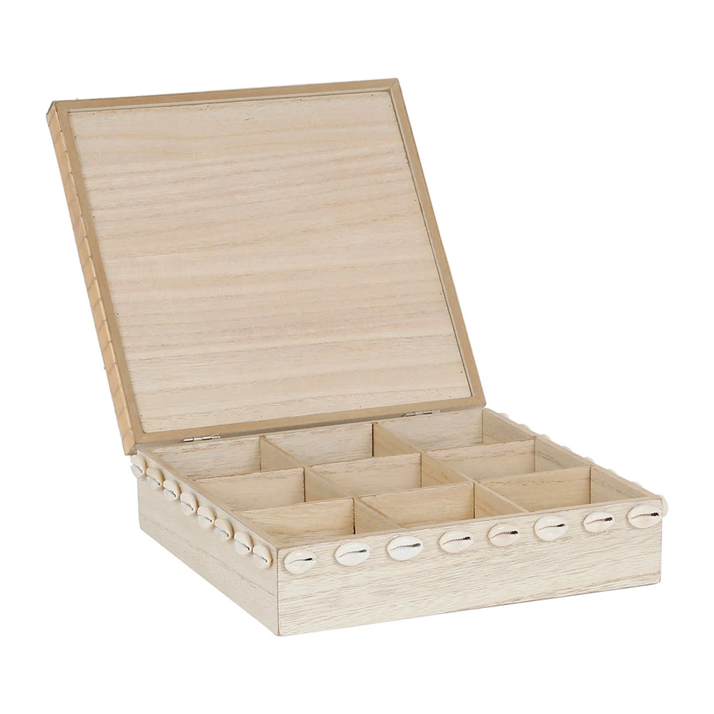 SEMA DESIGN Boite à Thé 9 Compartiments Sable Et Coquillages - Blue Sand – Image 3
