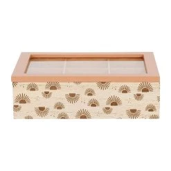 SEMA DESIGN Boite à Thé 6 Compartiments Terracotta- Sweet Leaves