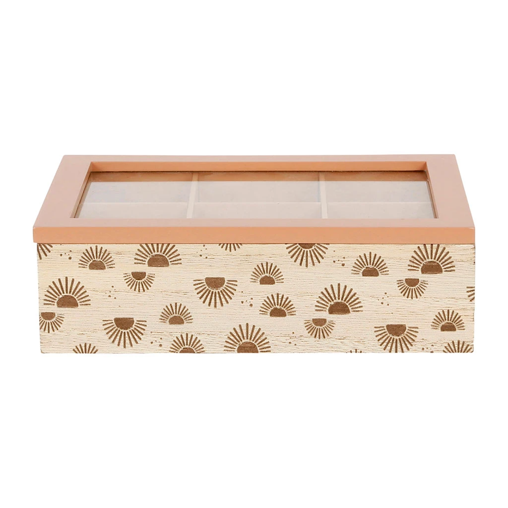 SEMA DESIGN Boite à Thé 6 Compartiments Terracotta- Sweet Leaves