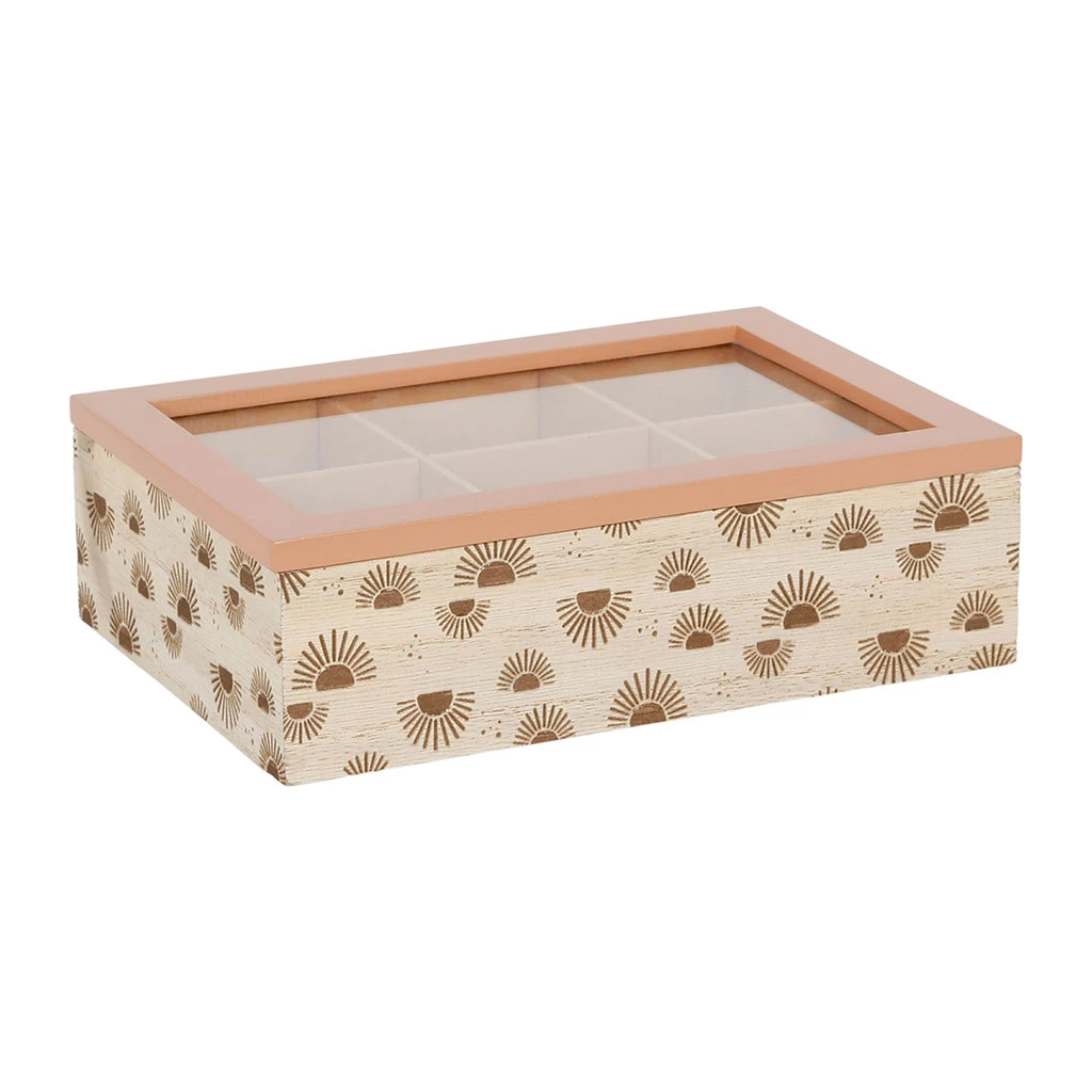 SEMA DESIGN Boite à Thé 6 Compartiments Terracotta- Sweet Leaves – Image 2