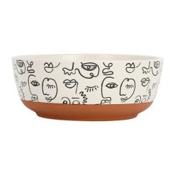 SEMA DESIGN Saladier Visage Beige Et Brun En Grès - Terre Brulée