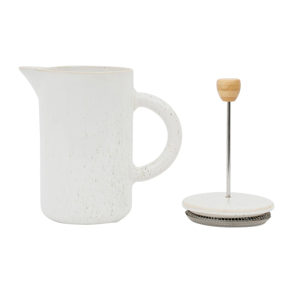SEMA DESIGN Cafetière à Piston Blanc Moucheté 1.1l En Grès - Nordika – Image 2