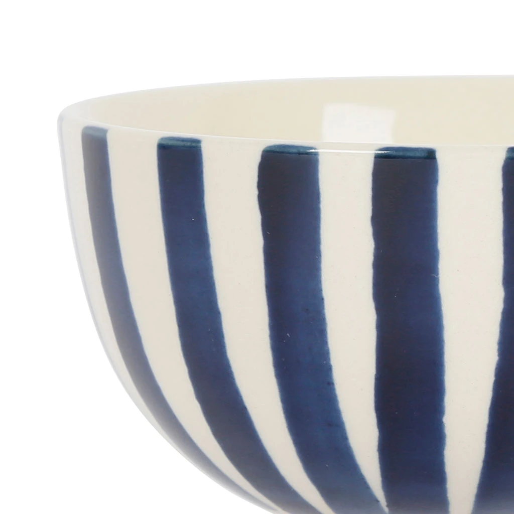 SEMA DESIGN Bols X4 Rayé Bleu Et Beige 32.5cl En Grès - Blue Sand – Image 2