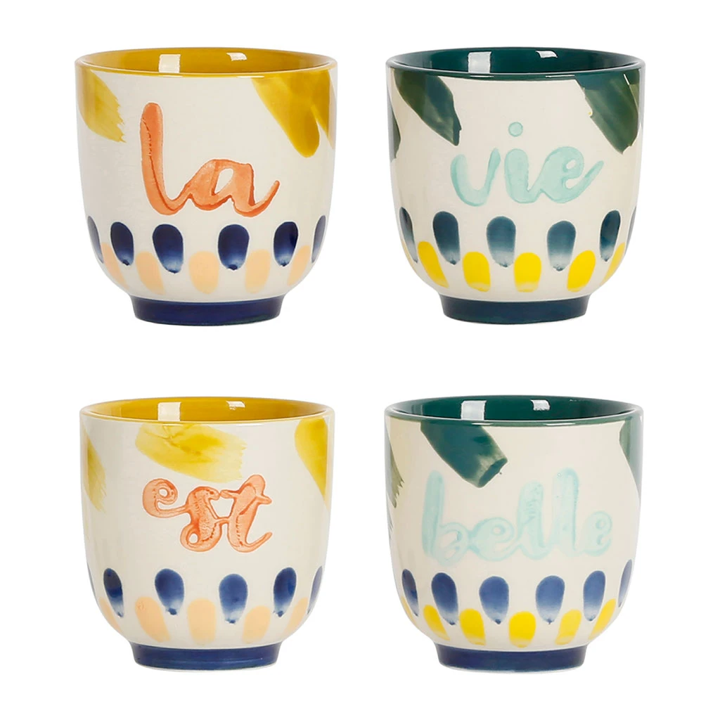 SEMA DESIGN Gobelets X4 Multicolore 17.5cl En Grès - Belle Vie