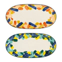 SEMA DESIGN Plats Ovales X2 Multicolore En Grès - Belle Vie