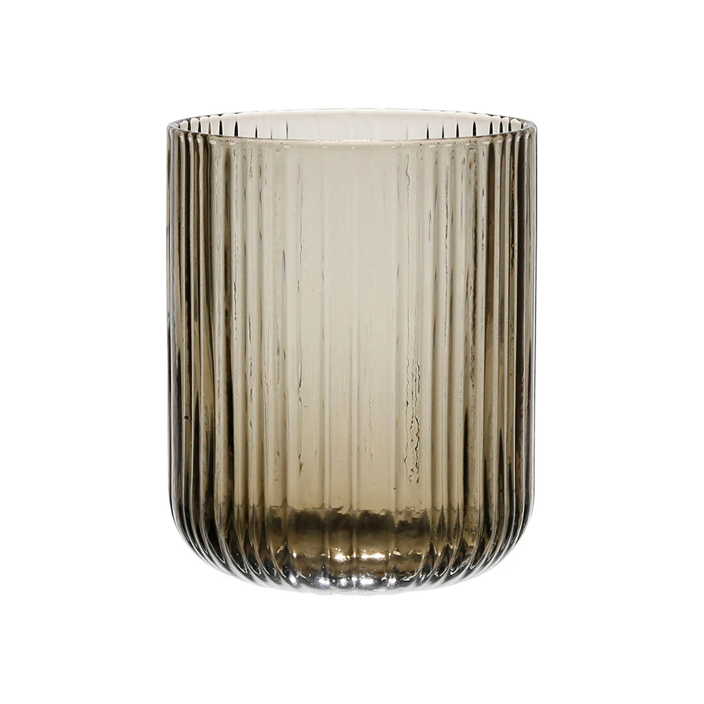 SEMA DESIGN Gobelet Strié Gris Fumé 35cl En Verre - Folky