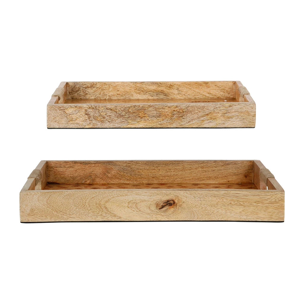 SEMA DESIGN Plateaux X2 Terracotta En Bois De Manguier - Sweet Leaves – Image 3