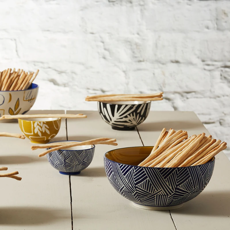 SEMA DESIGN Lot De 2 Saladiers En Grès Bleu - Arty Folk Bleu – Image 4