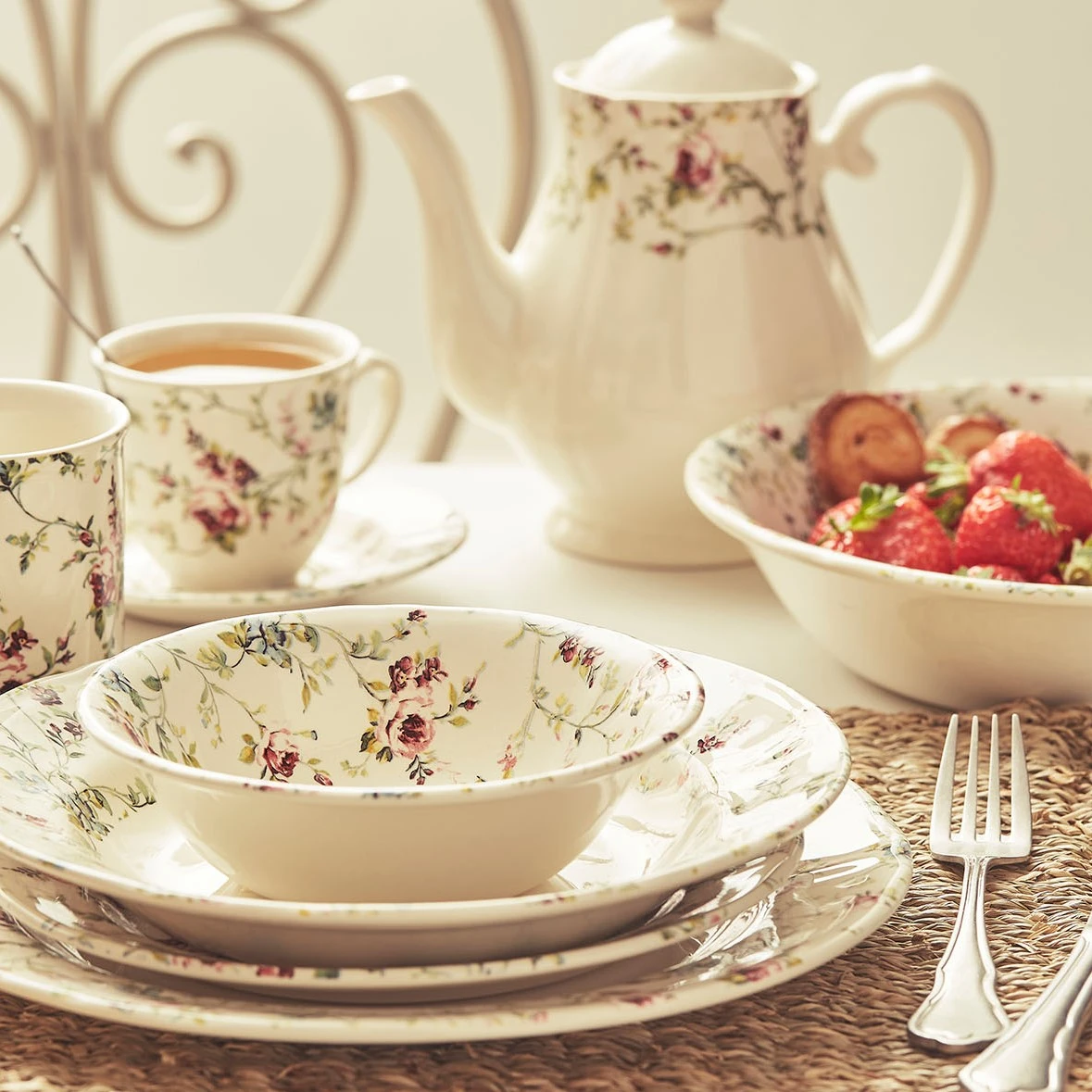 Comptoir De Famille Tasse Et Sous-tasse En Faïence Multicolore - P'tites Fleurs – Image 4