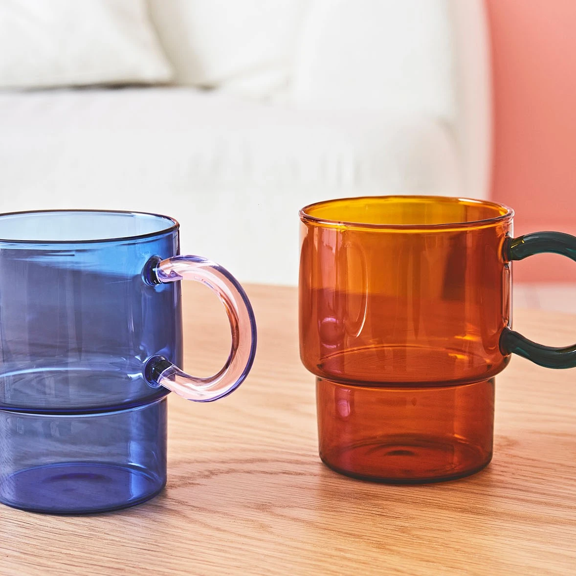 SEMA DESIGN Tasse à Thé En Verre Ambre Et émeraude 33cl - Belle Vie – Image 3